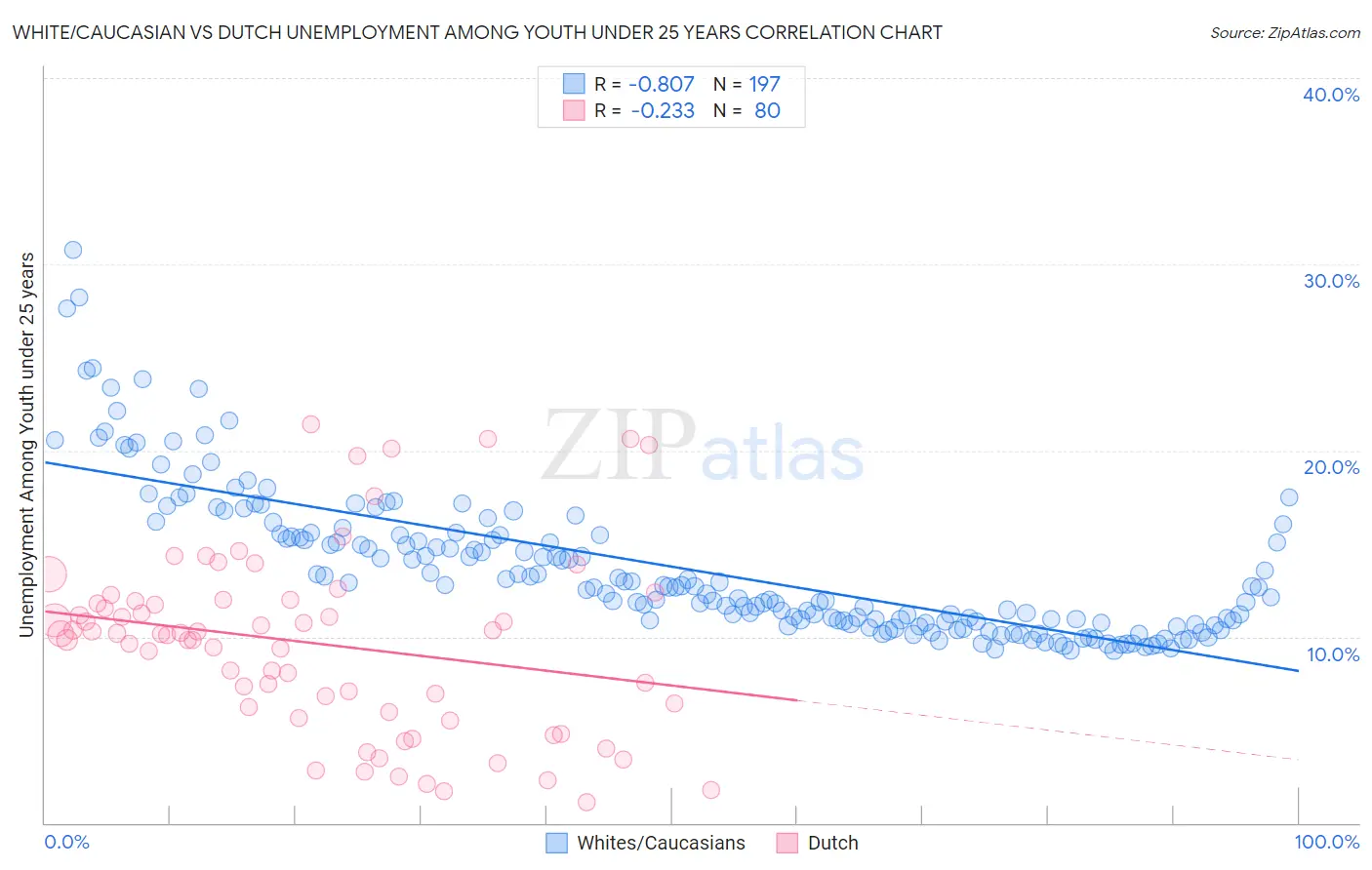 White/Caucasian vs Dutch Unemployment Among Youth under 25 years