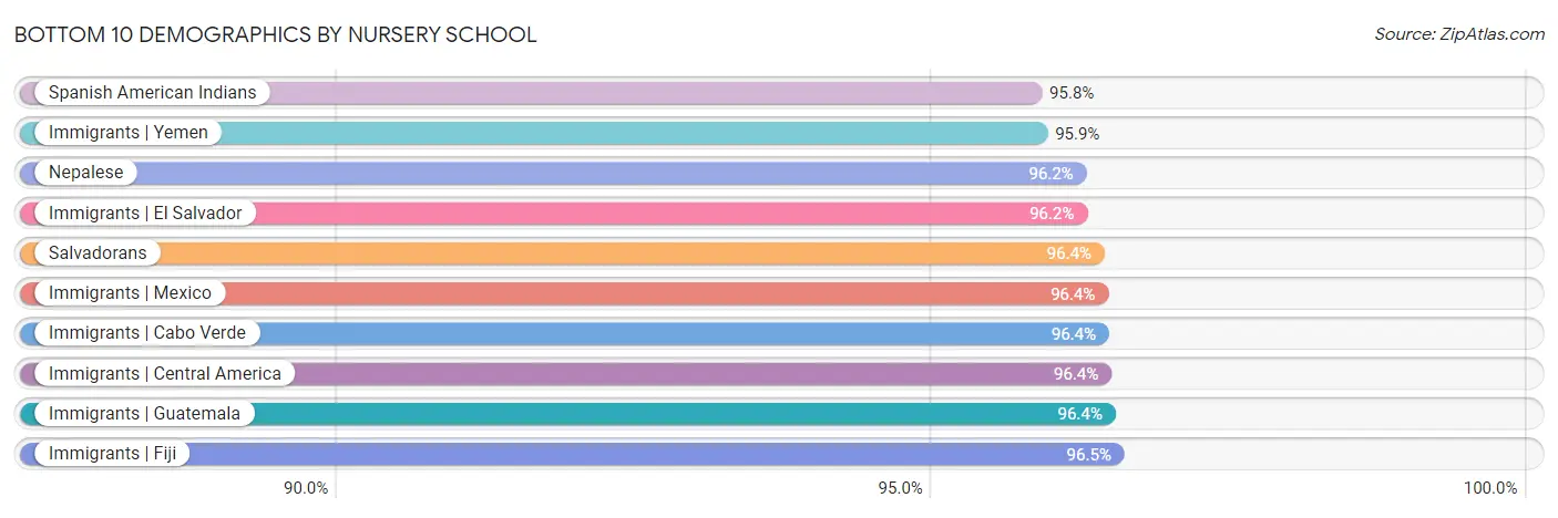 Bottom 10 Demographics by Nursery School