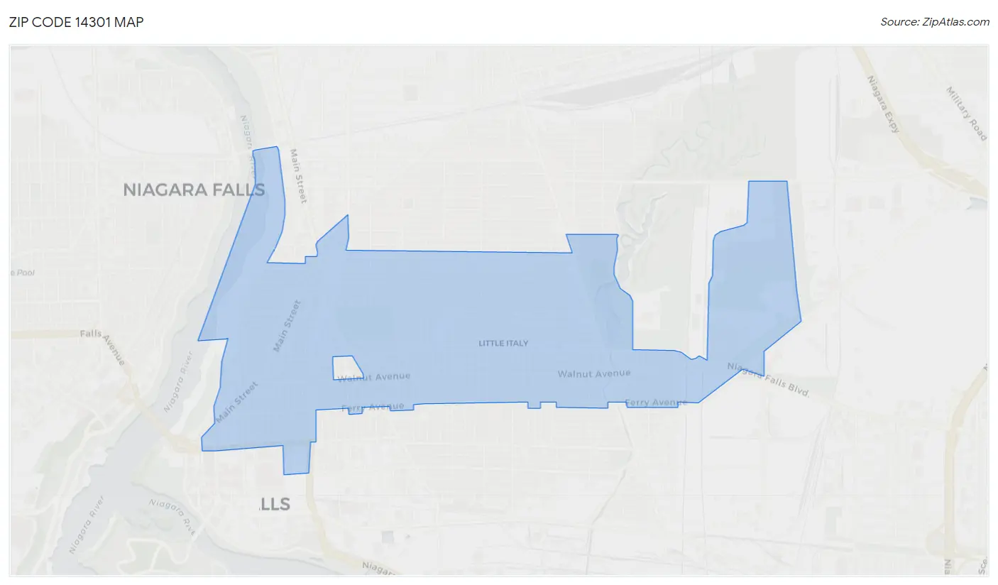Zip Code 14301 Map