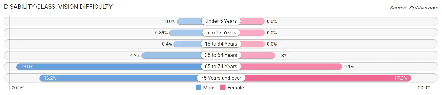 Disability in Zip Code 14301: <span>Vision Difficulty</span>