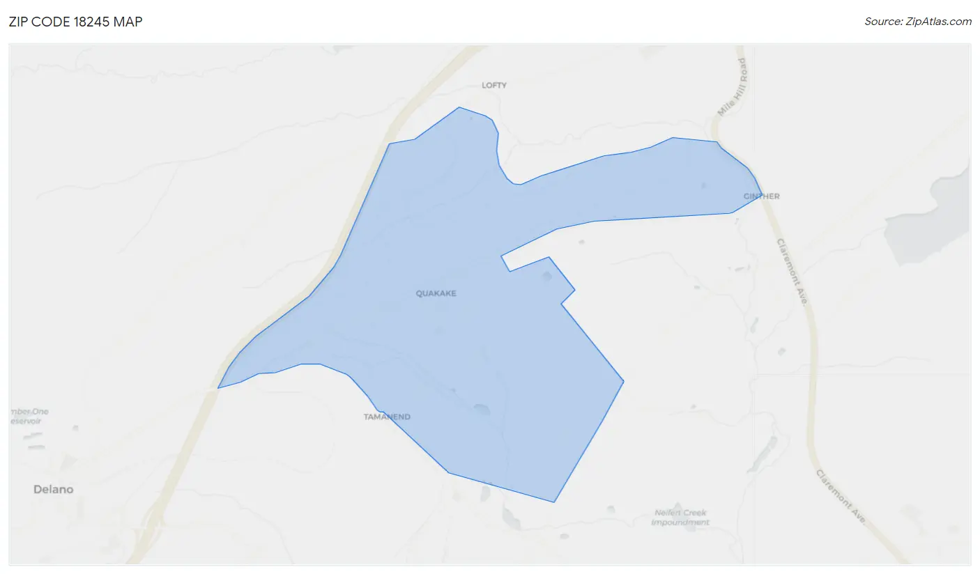 Zip Code 18245 Map