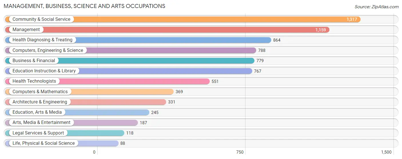 Management, Business, Science and Arts Occupations in Zip Code 44319