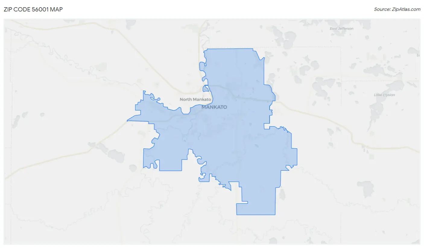 Zip Code 56001 Map