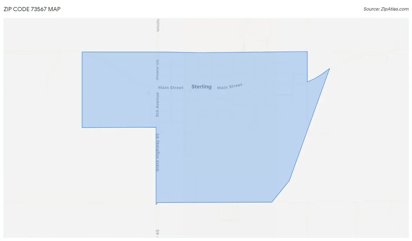 Zip Code 73567 Map