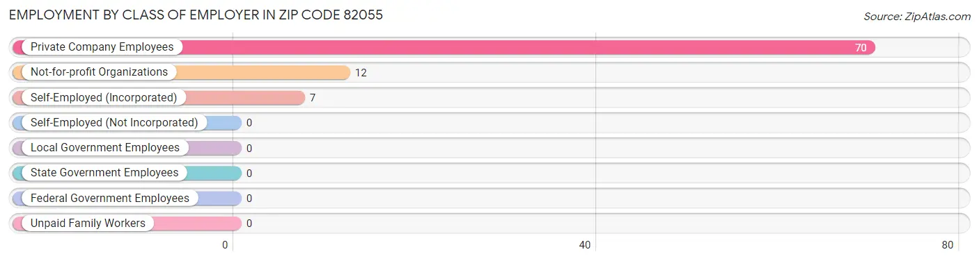 Employment by Class of Employer in Zip Code 82055